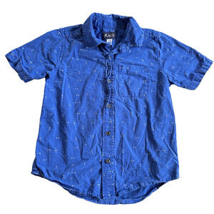 The Children’s Place Boys Poplin Button Up Blue Shirt Size Medium 7/8